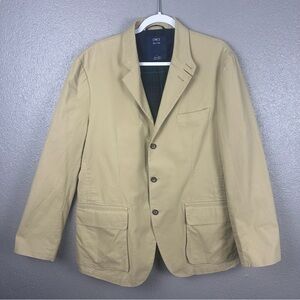 Lincs David Chu Travel Blazer Men’s Large Khaki 9-Pocket Double Vent Sport Coat